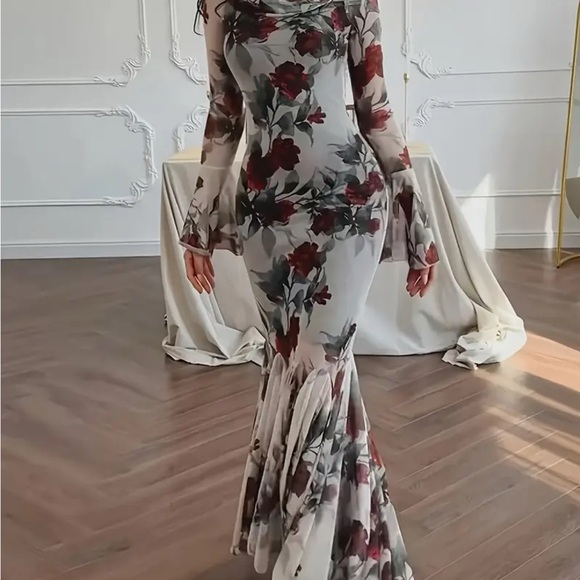 Floral Long Sleeve Maxi Dress - Picture 2 of 3